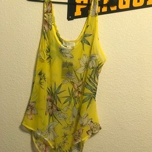 Yellow Floral Forever21Plus Bodysuit. Never worn.